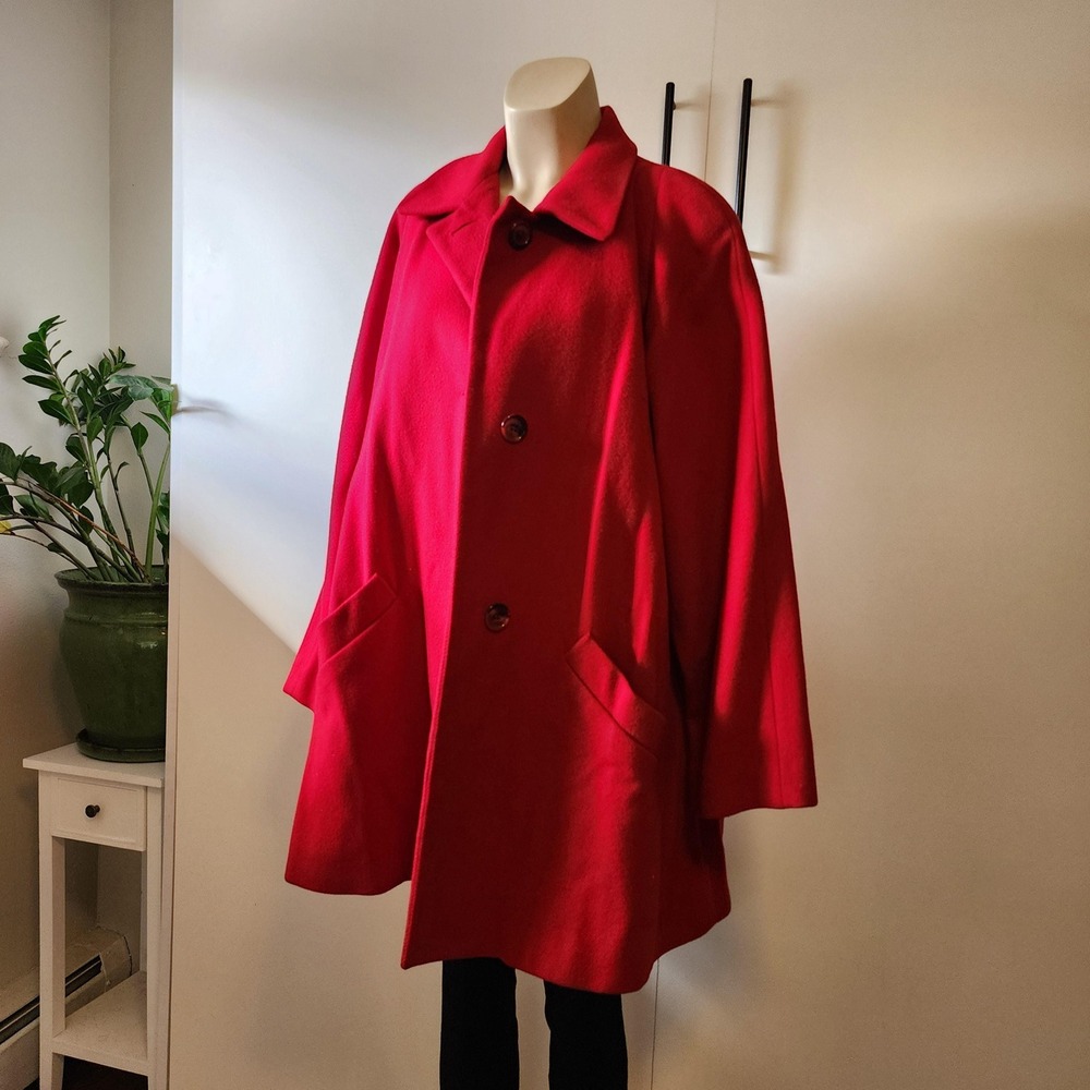Women's 16 Red 100% Wool Coat by Westbound exclusively for Dillards Coat